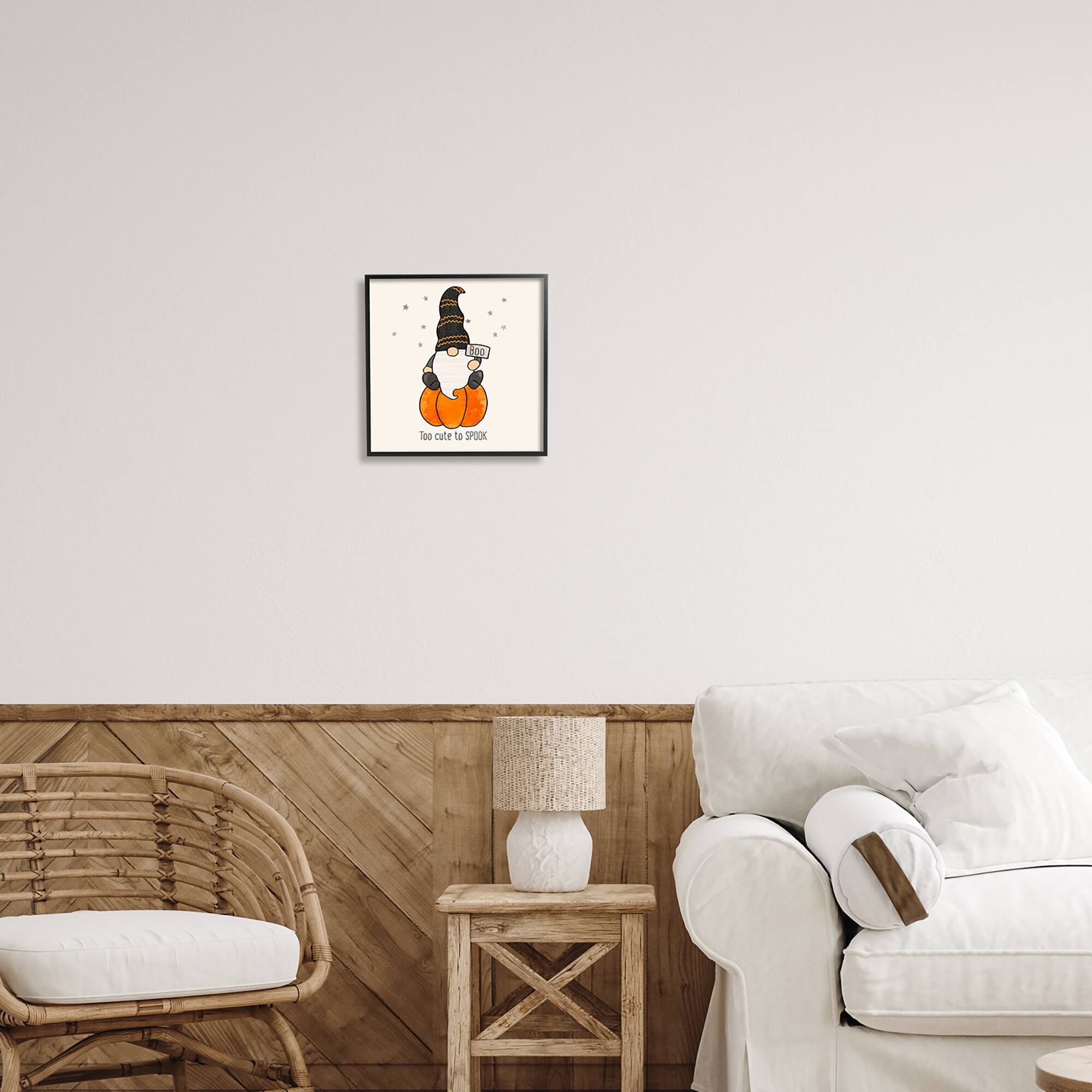 Stupell Industries Too Cute To Spook Gnome Phrase Framed Giclee Art